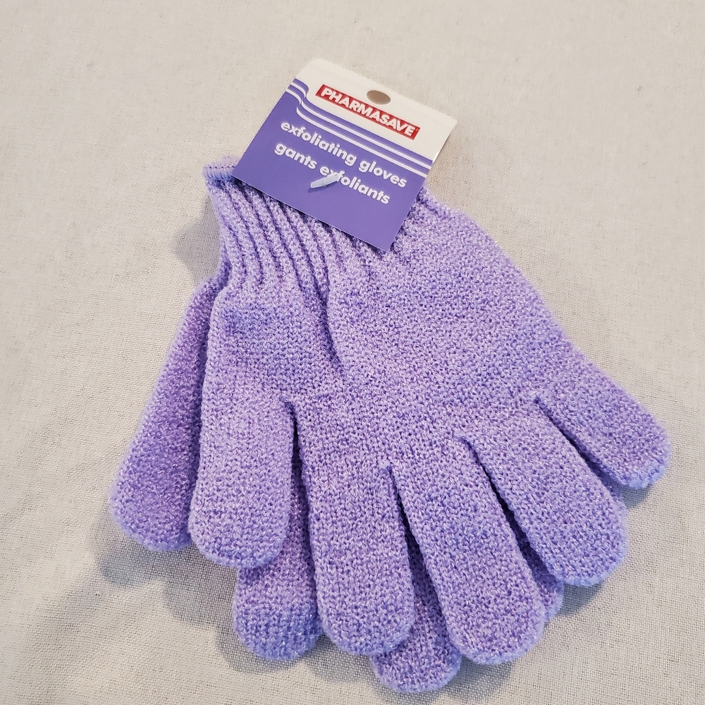 🌟10/$10 NEW Pharmasave Lilac Exfoliating Gloves Bath